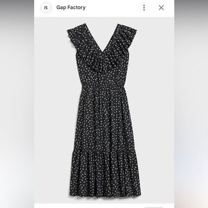 Banana Republic V-Neck Ruffle Midi Dress